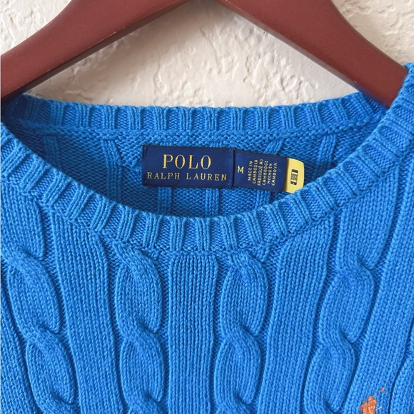 Ralph Lauren Vibrant Blue Cable Knit Sweater - Picture 2 of 4